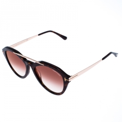 Pre Owned Tom Ford Brown Tortoise Gradient Lisa Sunglasses