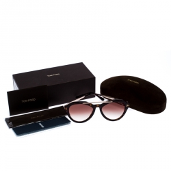 Pre Owned Tom Ford Brown Tortoise Gradient Lisa Sunglasses