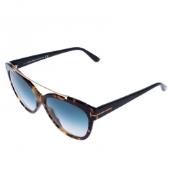 Pre Owned Tom Ford Brown Tortoise Gradient Livia Sunglasses