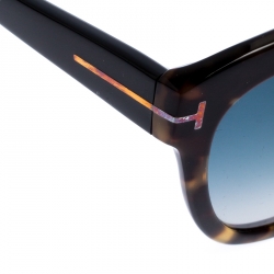 Pre Owned Tom Ford Brown Tortoise Gradient Livia Sunglasses