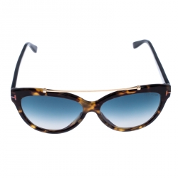 Pre Owned Tom Ford Brown Tortoise Gradient Livia Sunglasses