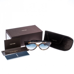 Pre Owned Tom Ford Brown Tortoise Gradient Livia Sunglasses