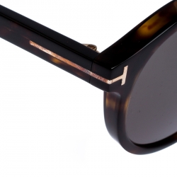 Pre Owned Tom Ford Brown Tortoise Smoke Ian-02 Sunglasses