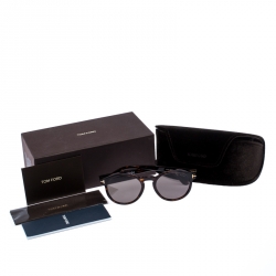 Pre Owned Tom Ford Brown Tortoise Smoke Ian-02 Sunglasses
