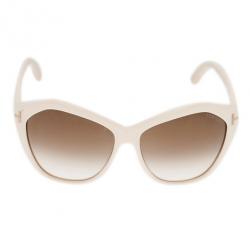 Pre Owned Tom Ford Ivory Oversized Angelina Sunglasses