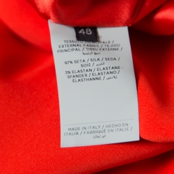 Tom Ford Red Silk Draped Power Shoulder Sleeveless Evening Gown L