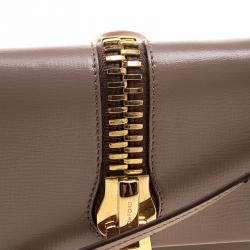 Pre Owned Tom Ford Beige Leather Sedgwick Zip Clutch 