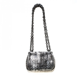 Pre Owned Tom Ford Metallic Grey Python Natalia Shoulder Bag