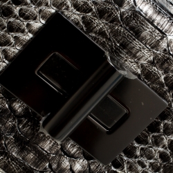 Pre Owned Tom Ford Metallic Grey Python Natalia Shoulder Bag