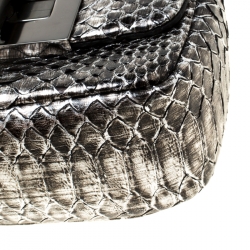 Pre Owned Tom Ford Metallic Grey Python Natalia Shoulder Bag
