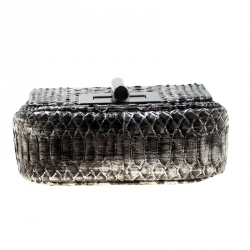 Pre Owned Tom Ford Metallic Grey Python Natalia Shoulder Bag