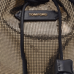 Tom Ford Gold Leather Tassel Drawstring Bucket Bag