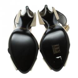 Pre Owned Tom Ford Beige Suede Cross Ankle Wrap Peep Toe Sandals Size 37