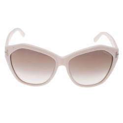Pre Owned Tom Ford Ivory Oversized Angelina Sunglasses
