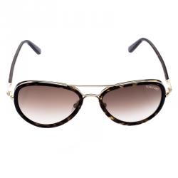 Pre Owned Tom Ford Brown Miles TF341 Aviator Sunglasses