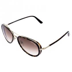 Pre Owned Tom Ford Brown Miles TF341 Aviator Sunglasses