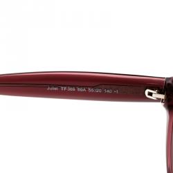 Pre Owned Tom Ford Purple TF 369 Clip On Round Sunglasses