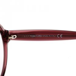 Pre Owned Tom Ford Purple TF 369 Clip On Round Sunglasses