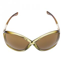 Pre Owned Tom Ford Brown/Green TF9 Q25 Whitney Oversized Sunglasses