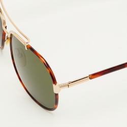 Pre Owned نظارة شمسية توم فورد صدفة السلحفاة/أخضر TF148 طيار