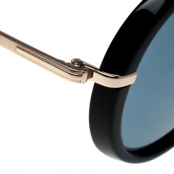 Pre Owned Tom Ford Black/Blue TF473 Aaron Aviator Sunglasses 