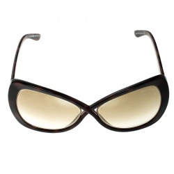 Pre Owned Tom Ford Brown/Brown Gradient TF277 Jade Square Oversized Sunglasses