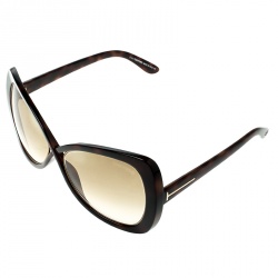 Pre Owned Tom Ford Brown/Brown Gradient TF277 Jade Square Oversized Sunglasses