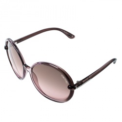 Pre Owned Tom Ford Lilac TF 167 Caithlyn Oversized Round Sunglasses