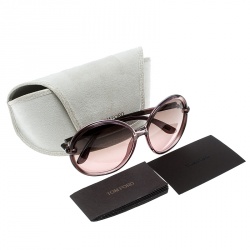 Pre Owned Tom Ford Lilac TF 167 Caithlyn Oversized Round Sunglasses
