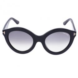 مملوكة مسبقًا Tom Ford Black Chiara 55mm Round Sunglasses