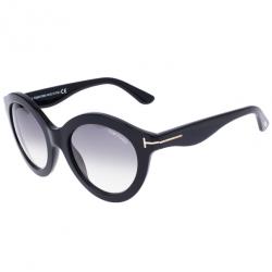 مملوكة مسبقًا Tom Ford Black Chiara 55mm Round Sunglasses