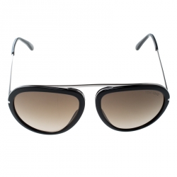 Pre Owned Tom Ford Brown TF452 Stacy Aviator Sunglasses 