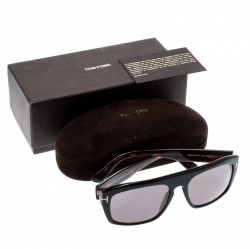 Pre Owned Tom Ford Havana/Black Conrad TF470 Square Sunglasses