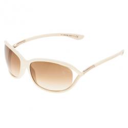 Pre Owned نظارة شمسية توم فورد جينفر مربعة كريمي