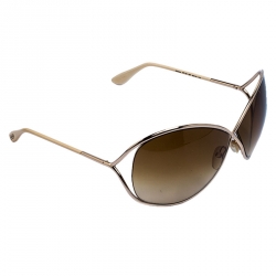 Pre Owned Tom Ford Brown Gradient TF 130 Miranda Oversize Sunglasses