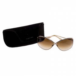 Pre Owned Tom Ford Brown Gradient TF 130 Miranda Oversize Sunglasses