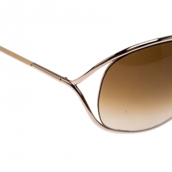 Pre Owned Tom Ford Brown Gradient TF 130 Miranda Oversize Sunglasses