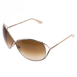 Pre Owned Tom Ford Brown Gradient TF 130 Miranda Oversize Sunglasses