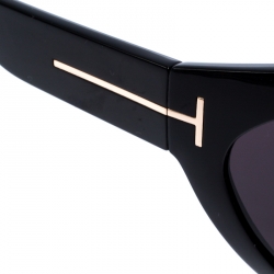 Pre Owned Tom Ford Black Sedgewick Oversized Square Sunglasses