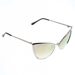 Pre Owned Tom Ford Gold Mirror TF 304 Nastasya Cat Eye Sunglasses