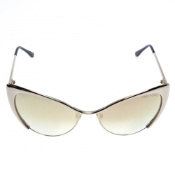Pre Owned Tom Ford Gold Mirror TF 304 Nastasya Cat Eye Sunglasses