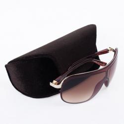 مملوكة مسبقًا Tom Ford Maroon Andre Shield Women Sunglasses