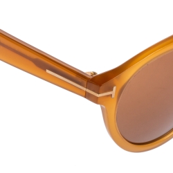 Pre Owned Tom Ford Brown Acetate TF537 Clint Sunglasses