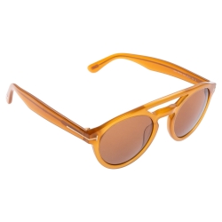 Pre Owned Tom Ford Brown Acetate TF537 Clint Sunglasses