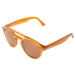 Pre Owned Tom Ford Brown Acetate TF537 Clint Sunglasses
