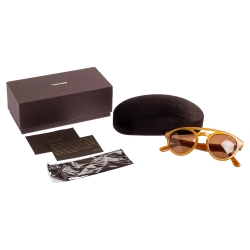 Pre Owned Tom Ford Brown Acetate TF537 Clint Sunglasses