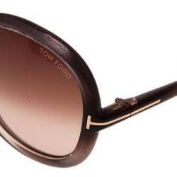 Pre Owned نظارة شمس توم فورد كانديس دائرية رمادي