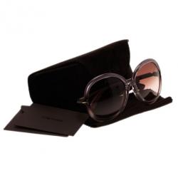 Pre Owned نظارة شمس توم فورد كانديس دائرية رمادي