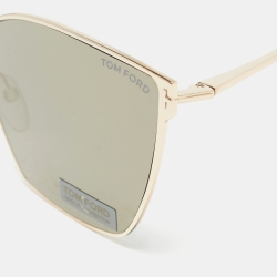 Pre Owned Tom Ford Black/Gold Helena TF653 Butterfly Sunglasses