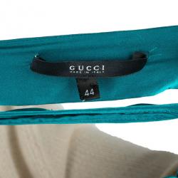 Tom Ford for Gucci Peacock Blue Corset Bodice Halter Dress M